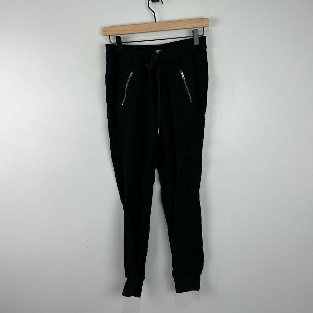 Converse One Star Black Drawstring Joggers with Zipper Pockets S